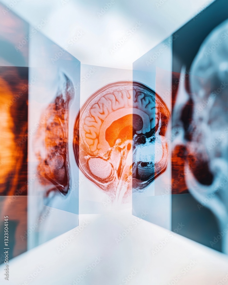 Aufkleber augmented neuroscience visualization next-gen medical imaging technology revealing brain anatomy in 