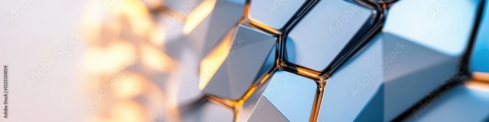 Poster Quantum Connectivity Nexus Futuristic Network Topology with Geometric Metallic Nodes - Digital Transformation and AI-Driven Enterprise Integration