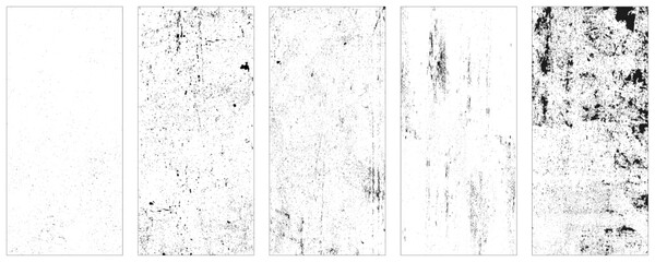Set of Black Frame Grunge Stain Texture with Splat and Dirty Stripe Banners. set dirty wall texture background on white  background