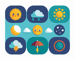 Obraz premium weather icons set