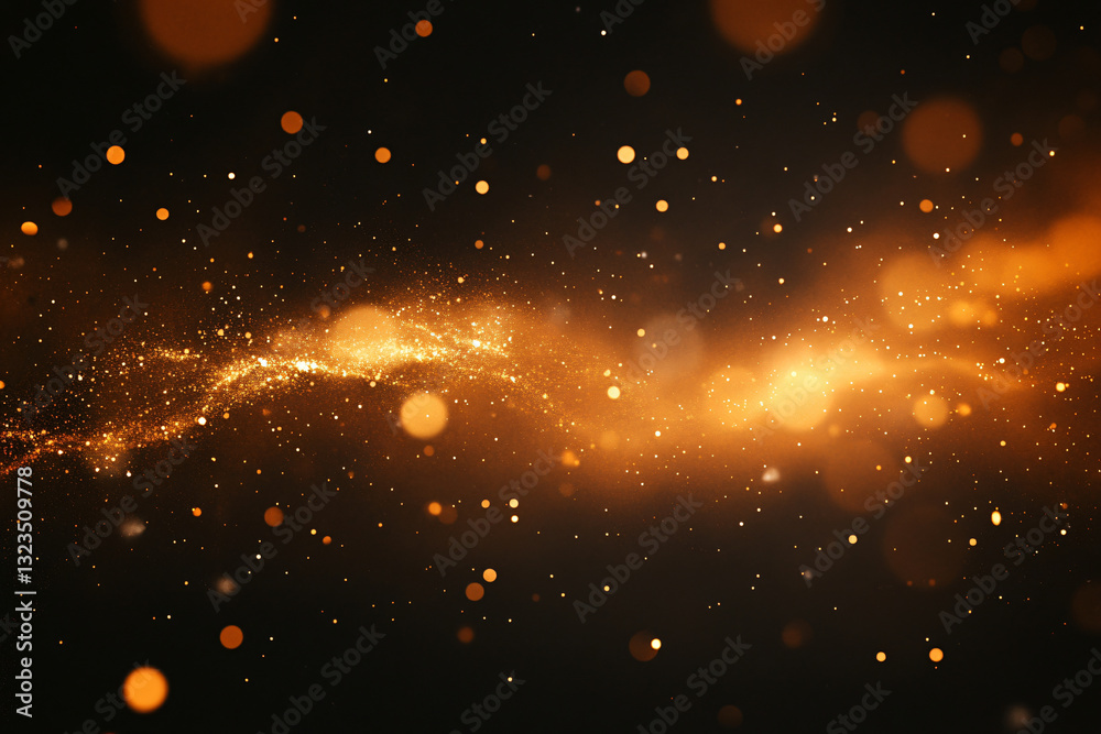 Aufkleber Striking black background enhanced by a blur of light creating an abstract composition with gentle glow effects