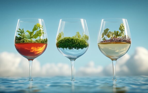 Nature Inspired Wine Glasses: A Breathtaking Visual Symphony of Flora and Liquid