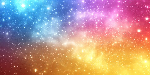 Naklejka premium Cosmic Nebula: A Dreamy, Multicolored Galaxy Canvas