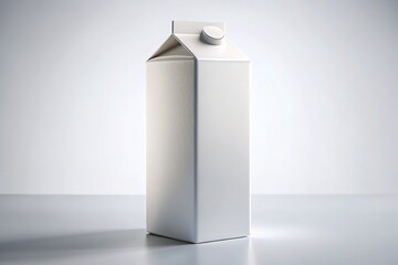 AI-generated mockup: Empty milk carton, photorealistic design.