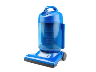 Blue Plastic Vacuum Cleaner - Front and Side View