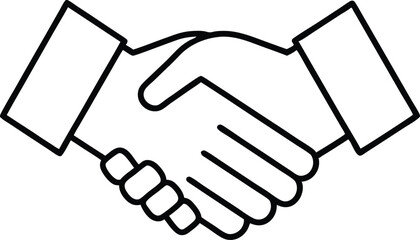 handshake icon line art vector illustration,handshake out line icon