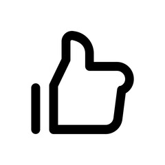 An outlined thumbs-up icon symbolizing support or agreement.