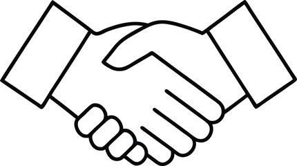 handshake icon line art vector illustration,handshake out line icon