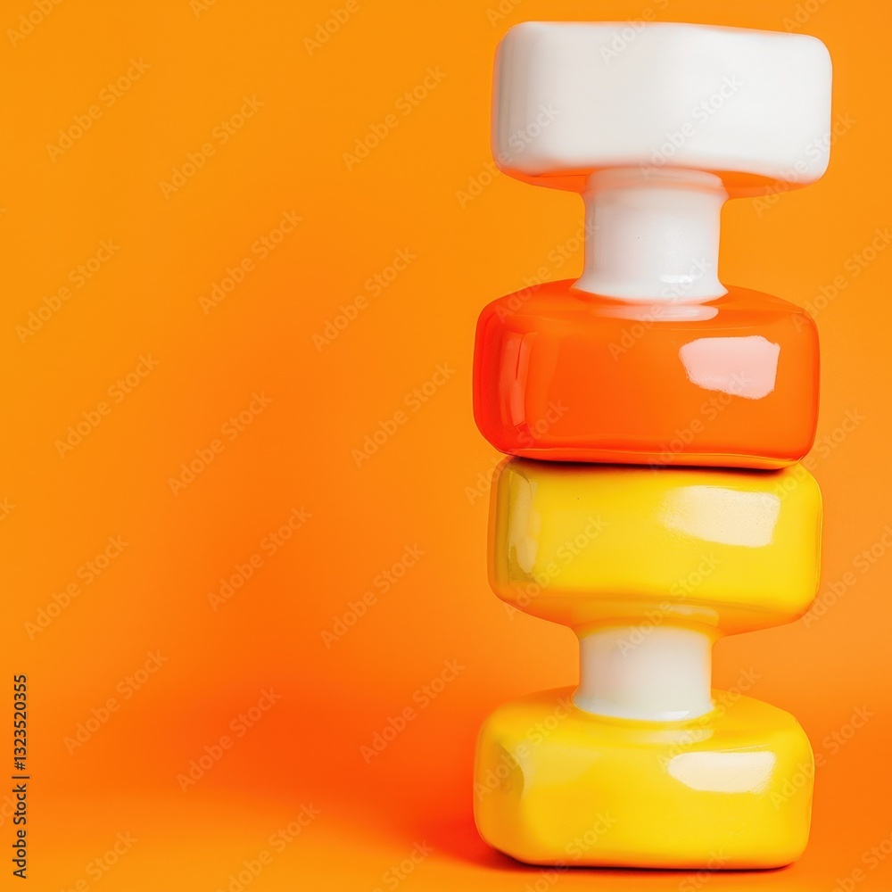 Aufkleber a vibrant stack of colorfully colored objects piled together to create a cheerful display