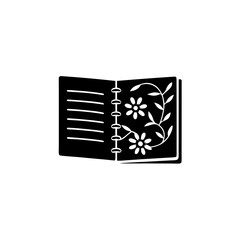 creative details floral embossed notebook icon vector illustration 