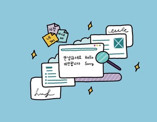 Learning Korean language.