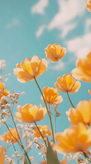 Obraz premium Tulips floral colourful spring tulip bunch 