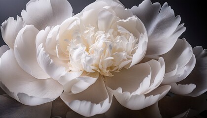 All-white peony petals forming a soft, textured, and airy floral surface — creating a serene and elegant visual with delicate layers