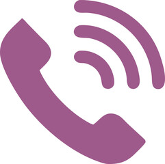 purple phone ring icon with signal waves