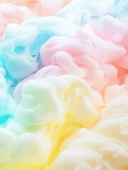 Fototapeta premium Whimsical rainbow colored cloud captured in a bright sky representing joy and playfulness