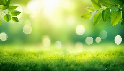 green nature bokeh background for summer banner
