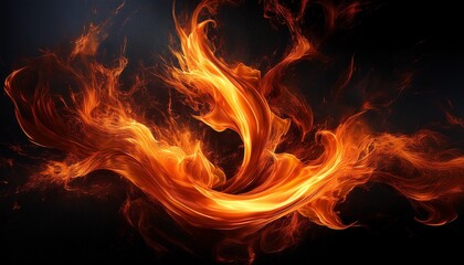 Fototapeta premium abstract fiery elements with a dark grunge background create intensity