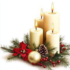 Christmas Candles Festive Decor Holiday Candles Winter Lights