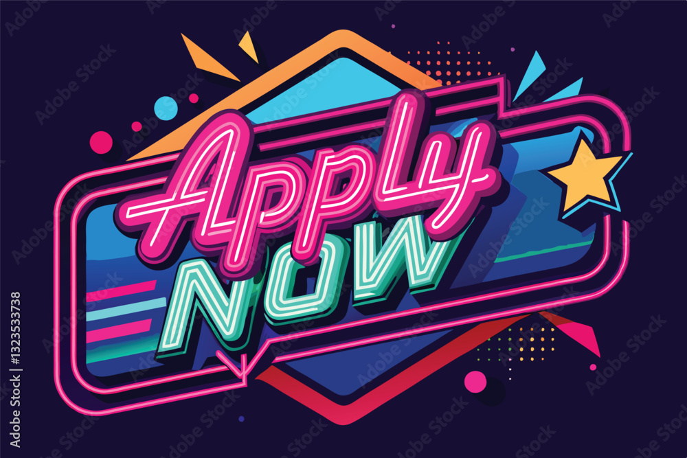 Leinwandbilder bright and colorful vector illustration encouraging immediate action with the phrase 'apply now' pro