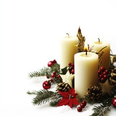 Christmas Candles Holiday Decor Festive Centerpiece Winter Candles