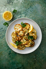Courgette baked with cheese
