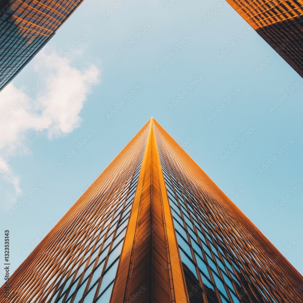 Poster ascending perspectives geometric urban architecture revealing innovative corporate vision - dynamic 