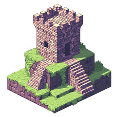 Isometric Pixel Art Building – Futuristic Game Asset for 2D Environments