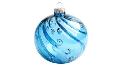 Beautiful blue ornament with swirling patterns perfect for festive decorations this season