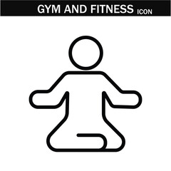 Gym and fitness icon .  Outline Symbol Collection. Vector illustration. Editable stroke. EPS 10.