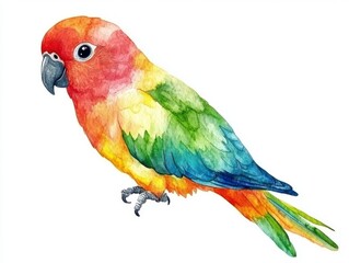 Fototapeta premium Vibrant Watercolor Sun Parakeet Painting