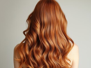 Naklejka premium wavy long thick hair woman from behind and natural beauty