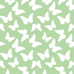 Seamless pattern with funny colorful Butterflies, flowers. Color flat vector illustration for invitation, poster, card, textile, fabric. Butterfly graphic design print. Trendy animal motif wallpaper.
