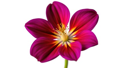 A single vibrant flower, petals unfurled, isolated against a pure white backdrop, high resolution, single flower
