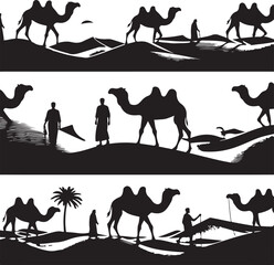 Desert Camel Silhouette Bundle | Arabic Nomadic SVG Pack 