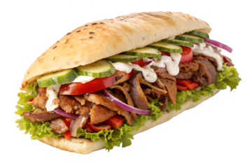 Doner kebab isolated on transparent background