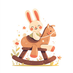 Adorable and Playful Rabbit Engaged in Various Activities, Minimalist and Logo-Style Designs illustrator.