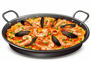 Vibrant Spanish Paella Illustration