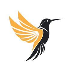 Stylized Hummingbird Icon clean and Minimalist Vector.