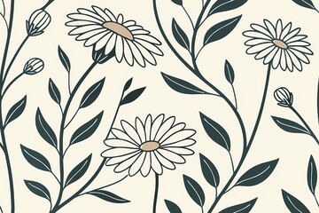 Vintage floral seamless pattern vector design with ornate leaf and flower illustration