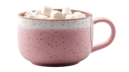 Cozy cup of hot chocolate with fluffy marshmallows during a winter evening