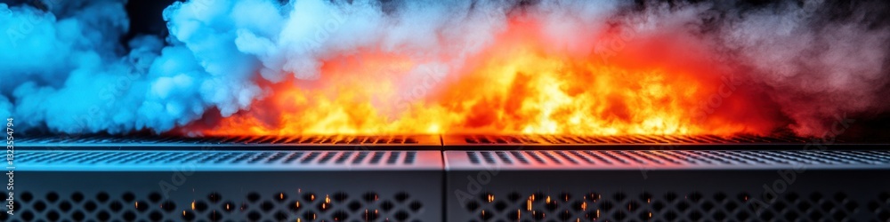 Aufkleber hyperscale digital infrastructure crisis immersive data center thermal resilience visualization for 