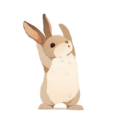 Obraz premium Adorable and Playful Rabbit Engaged in Various Activities, Minimalist and Logo-Style Designs illustrator.