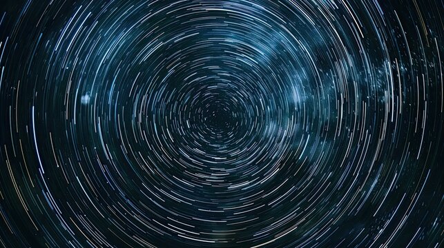 Celestial dance, Capturing spiraling starlight trails in a galactic vortex