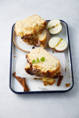 Apple loaf cake with streusel