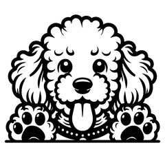 Dog Peeking Clipart Illustration 