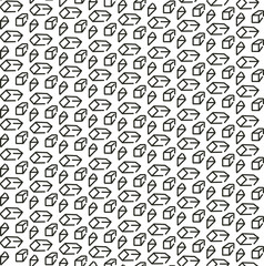 The geometric texture consists of small volumetric or 3d figures.