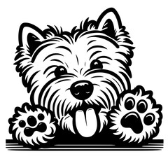 Dog Peeking Clipart Illustration 