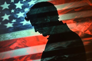 Lincoln Birthday Celebration: Abraham Lincoln Portrait with American Flag Background