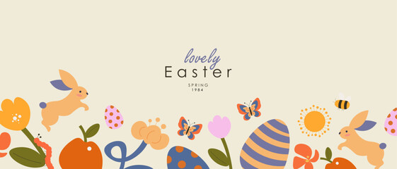 Happy Easter Banner Background