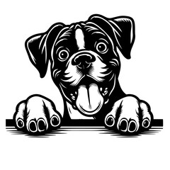 Dog Peeking Clipart Illustration 